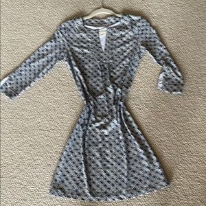 Ellie Kai -Elegant Black and White Patterned Dress